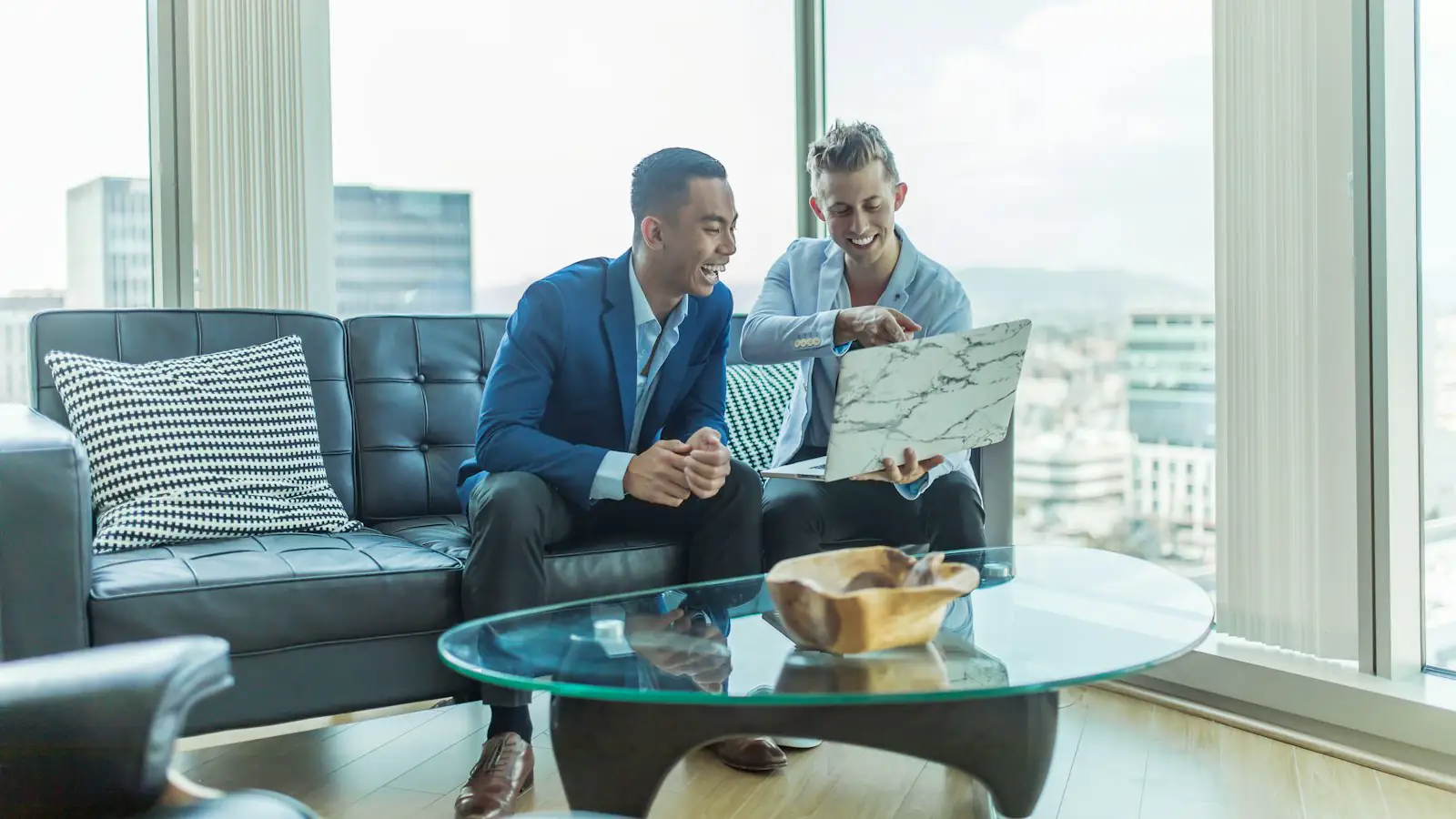 A business owner talking with a returning customer